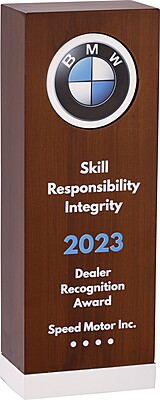 BMW WOOD PLAQUESS TROPHY