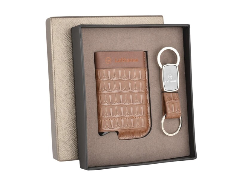 LUFTHANSA CARD HOLDER & KEYCHAIN SET
