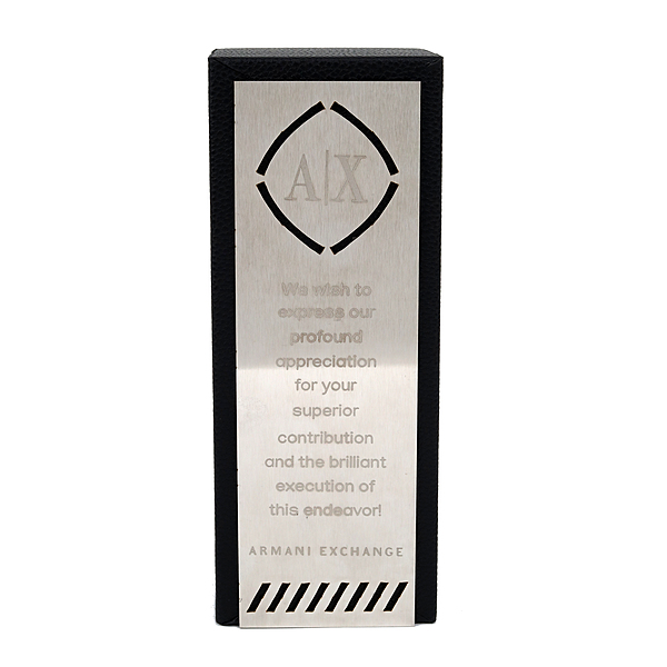 ARMANI EXCHANGE VEGAN LEATHER TROPHY