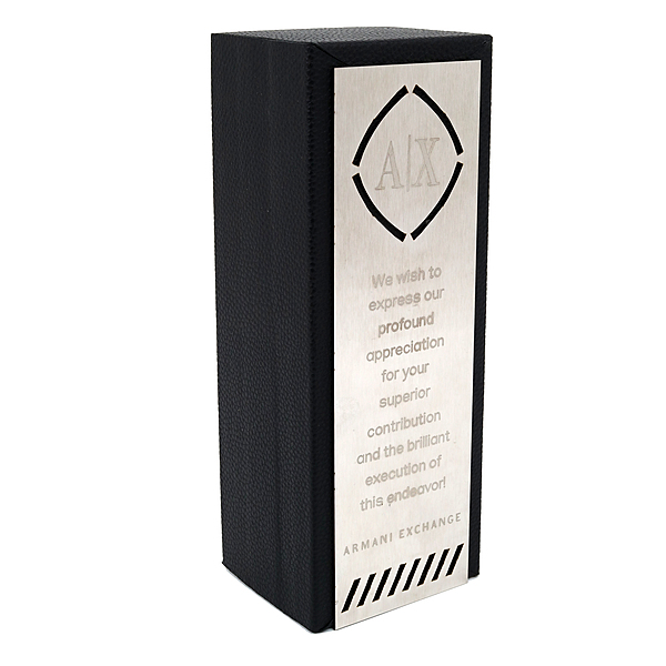 ARMANI EXCHANGE VEGAN LEATHER TROPHY