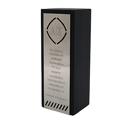 ARMANI EXCHANGE VEGAN LEATHER TROPHY
