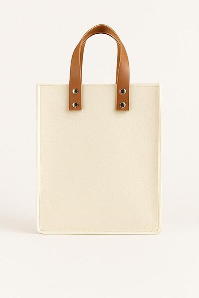 Cream with Tan Handles