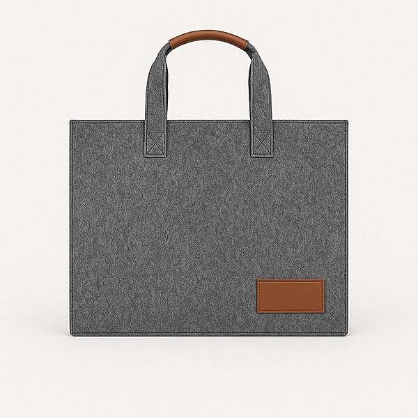 Grey with Tan Accent  TOTE BAG