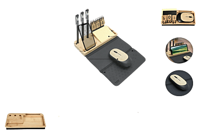 Bamboo Desk Set with Mouse, Mouse Pad, Calendar & Utility Stands EcoBundle