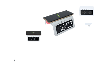 5 IN 1 WIRELESS CHARGER AMBIENT LIGHT LARGE DISPLAY CLOCK ALARM CHARGING HUB