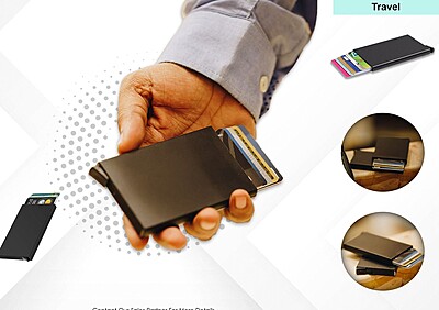CREDIT CARD HOLDER WITH RFID BLOCK Pockate CREDIT CARD HOLDER WITH RFID BLOCK Pockate