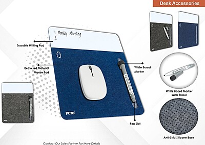 MOUSE PAD WITH ERASABLE WRITING PAD & PEN  Slick