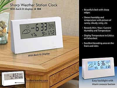 Sharp Weather Station Clock With Backlight