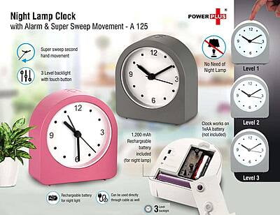 Night Lamp Clock With Alarm And Super Sweep Movement