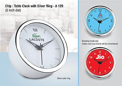 Chip: Table Clock With Silver Ring