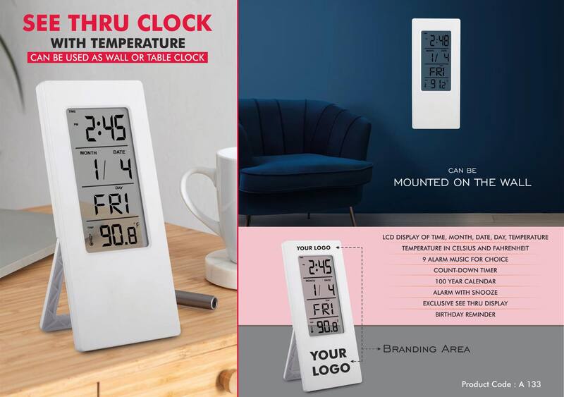 See-Through Clock with Temperature
