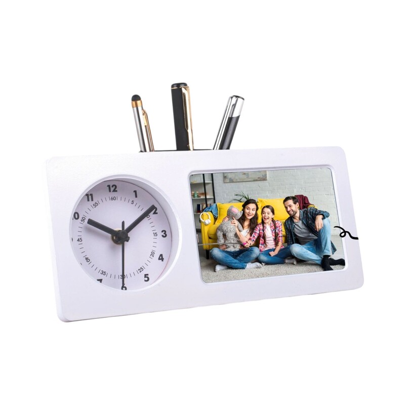 Large Clock with Photo Frame & Tumbler