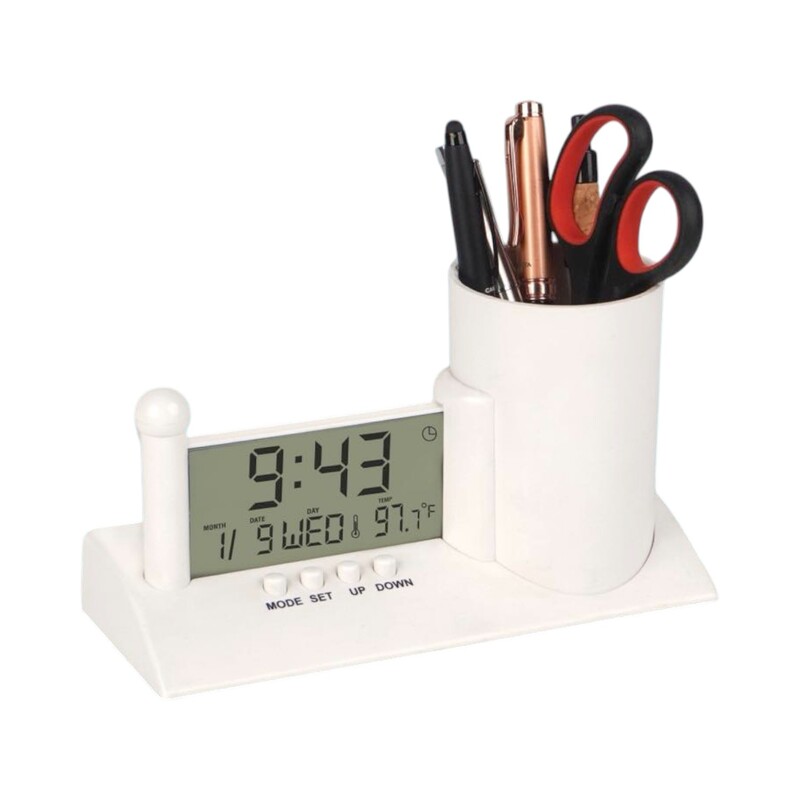Digital Clock with Tumbler & Pen Stand