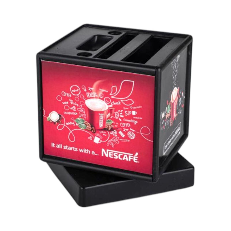 Rotating Clock with Pen Stand & Branding Area