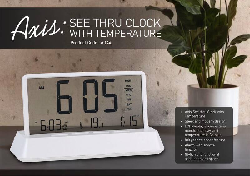 Axis See-Through Temperature Clock