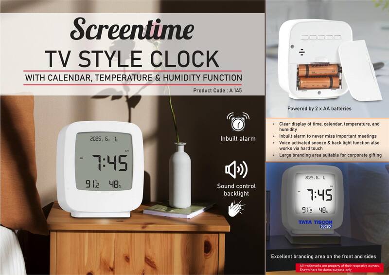 Screentime TV Style Calendar Clock