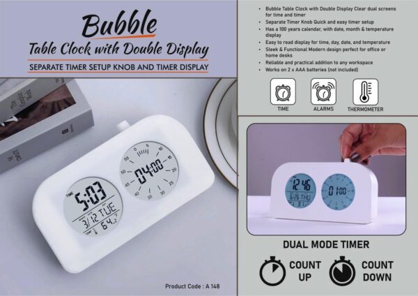 Bubble Table Clock with Double Display Bubble Table Clock with Double Display