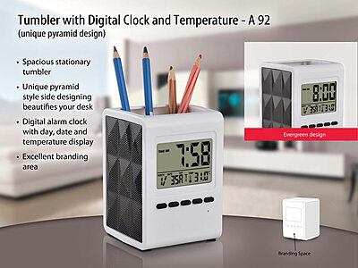 Tumbler with Digital Clock and Temperature