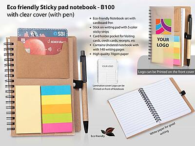Eco friendly Sticky pad notebook with clear cover