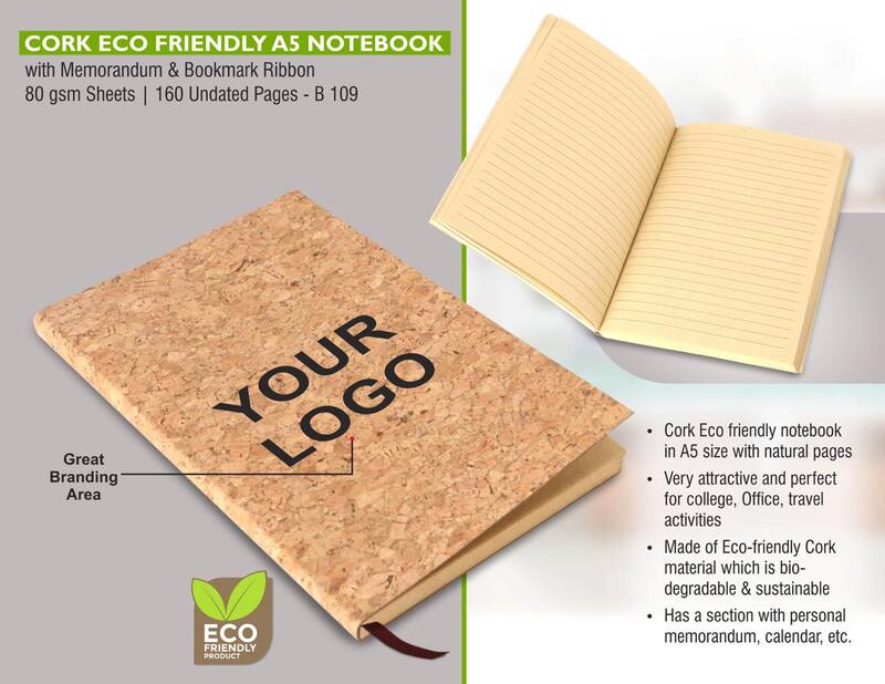 Cork Eco friendly A5 notebook with memorandum Cork Eco friendly A5 notebook with memorandum
