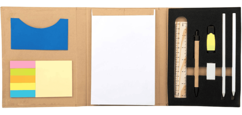 3 fold Eco Notebook with stationary set 3 fold Eco Notebook with stationary set