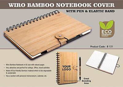 Wiro Bamboo Notebook Cover With Elastic Band