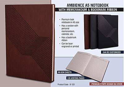 Ambience A5 notebook with memorandum & Bookmark ribbon