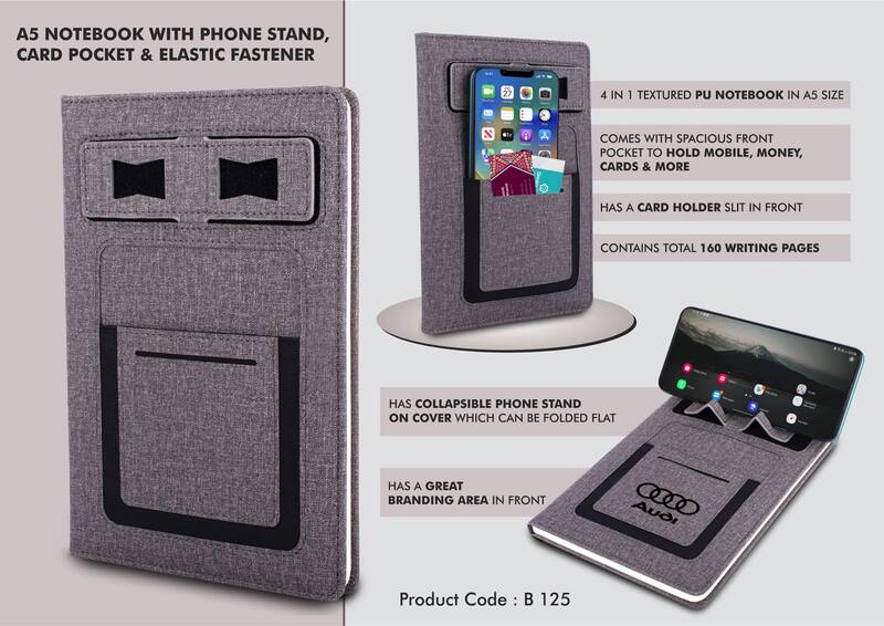 A5 notebook with Phone stand, card pocket, A5 notebook with Phone stand, card pocket,