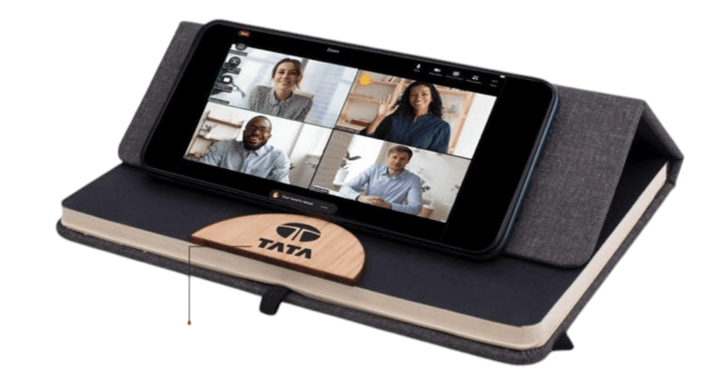 D style Bamboo notebook with Phone stand and Elastic fastener D style Bamboo notebook with Phone stand and Elastic fastener