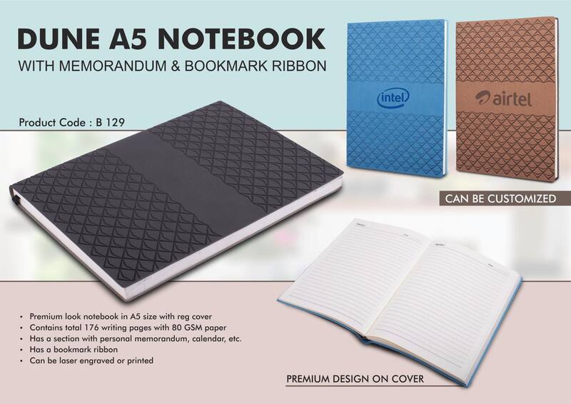 Dune A5 notebook with memorandum & Bookmark ribbon Dune A5 notebook with memorandum & Bookmark ribbon