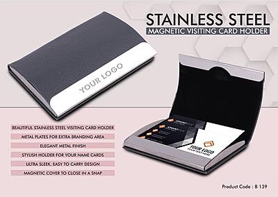 Stainless Steel Magnetic Visiting Card holder & Safe