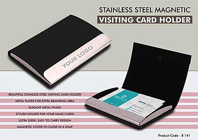 Stainless Steel Magnetic Visiting Card holder  And  Safe