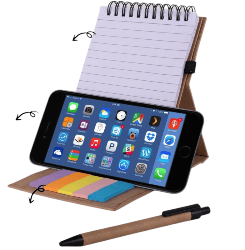 Folding writing pad with Sticky notes and Eco pen Folding writing pad with Sticky notes and Eco pen