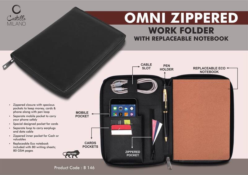 Omni Zippered Work folder with Notebook Omni Zippered Work folder with Notebook