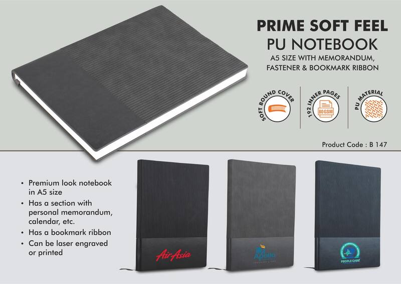 Prime Soft feel PU notebook | A5 size | With memorandum and Bookmark ribbon Prime Soft feel PU notebook | A5 size | With memorandum and Bookmark ribbon