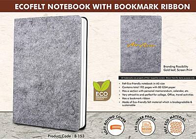 EcoFelt Notebook with bookmark ribbon