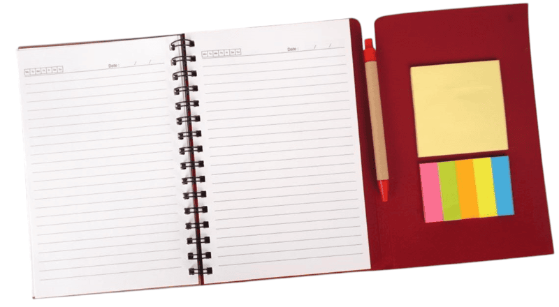 A5 Size notebook with Sticky notes and Eco pen A5 Size notebook with Sticky notes and Eco pen