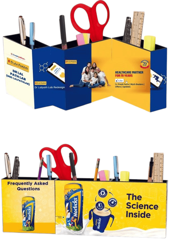 Magnetic Pen stand with full side branding area Magnetic Pen stand with full side branding area