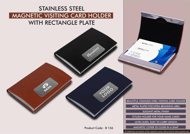 Stainless Steel Magnetic Visiting Card holder with Rectangle Plate Stainless Steel Magnetic Visiting Card holder with Rectangle Plate