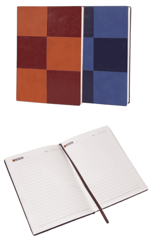 Checkered 2 tone Notebook with bookmark ribbon Checkered 2 tone Notebook with bookmark ribbon