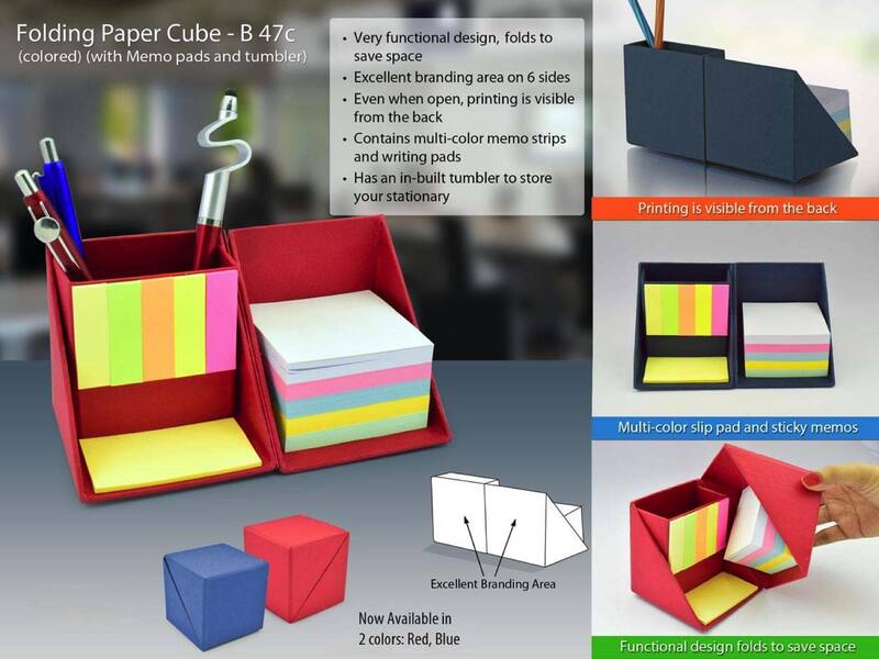 Folding paper cube in color (with memopad and tumbler) Folding paper cube in color (with memopad and tumbler)