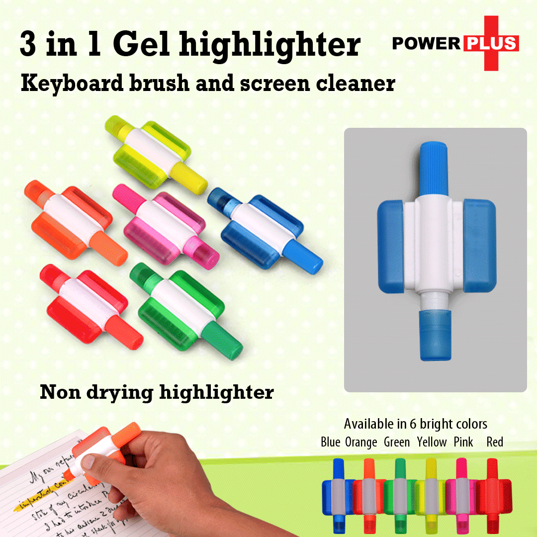 Gel highlighter with Keyboard brush and screen cleaner