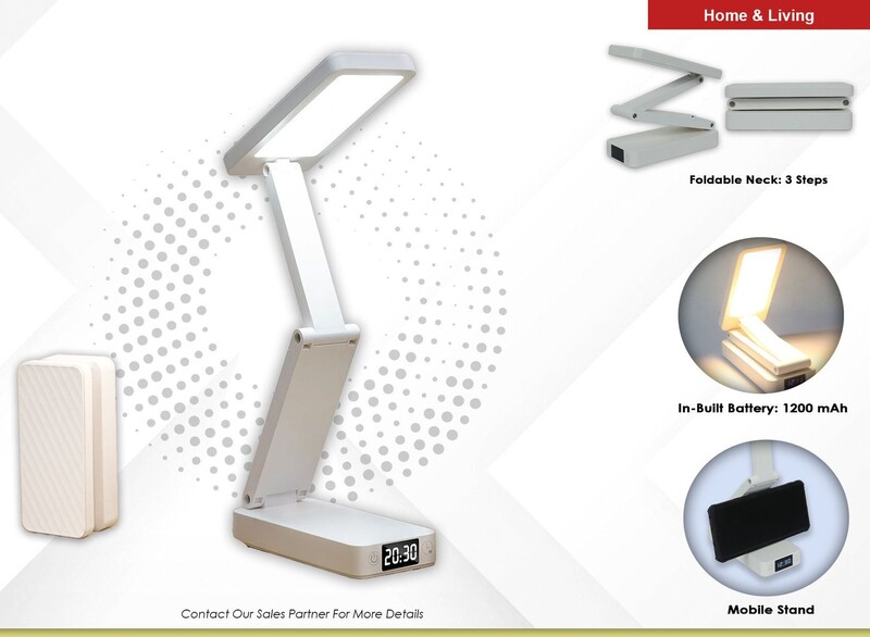 FOLDABLE & RECHARGEABLE DESK LAMP WITH CLOCK Beacon FOLDABLE & RECHARGEABLE DESK LAMP WITH CLOCK Beacon