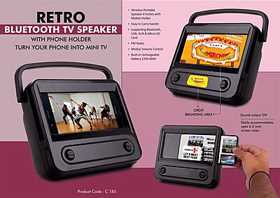 Retro Bluetooth TV Speaker with Phone holder