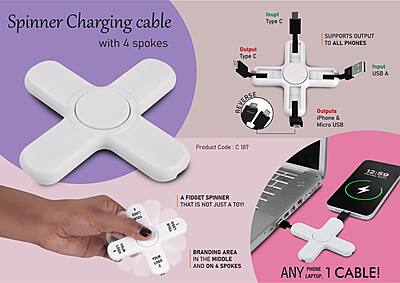 Spinner Charging cable with 4 spokes
