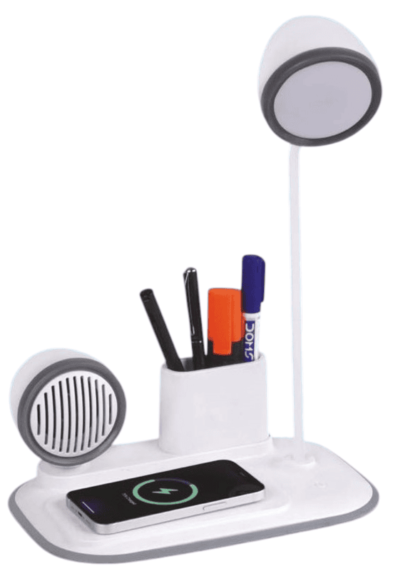 RetroVibe Station: Dimmer LED Lamp with Bluetooth speaker & 15W Wireless RetroVibe Station: Dimmer LED Lamp with Bluetooth speaker & 15W Wireless