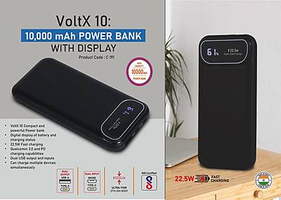 VoltX 10: 10,000 mAh Power bank with Display