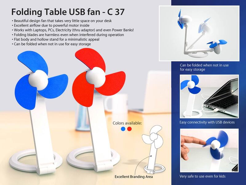 Folding Table USB fan with safety blades and USB cable Folding Table USB fan with safety blades and USB cable