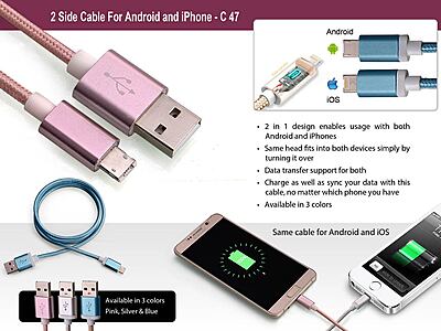 2 side cable for Android and iPhone