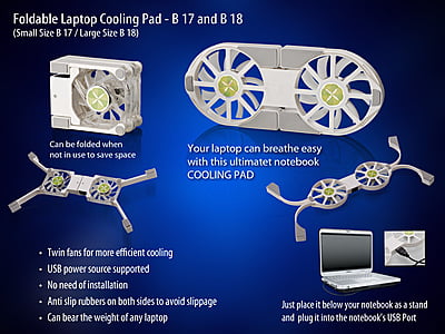 Folding Laptop Stand With Usb Fan (Small)